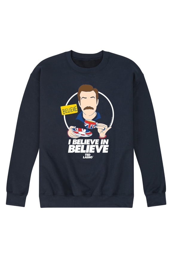 Ted Lasso - British Soccer - I Believe in Believe - Men's Crew Neck Fleece Pullover