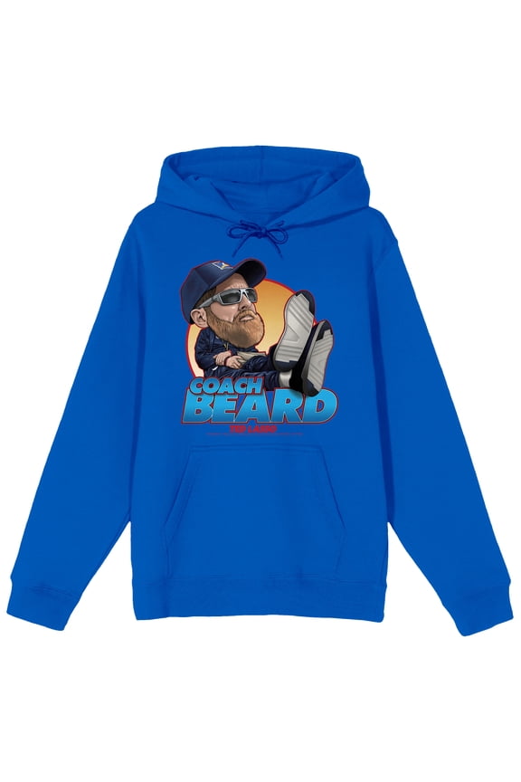Ted Lasso Coach Beard Character Men's Royal Blue Graphic Hoodie-Large