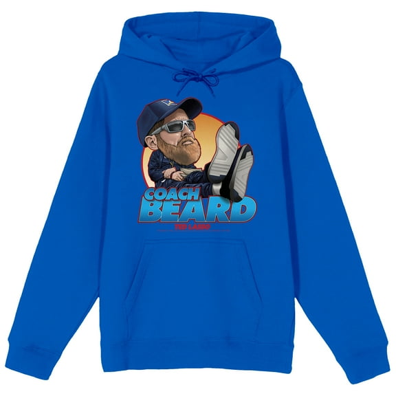 Ted Lasso Coach Beard Character Men's Royal Blue Graphic Hoodie-Small