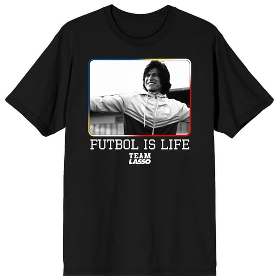 Ted Lasso Danny Rojas Futbol is Life Men's Black T-Shirt-XL