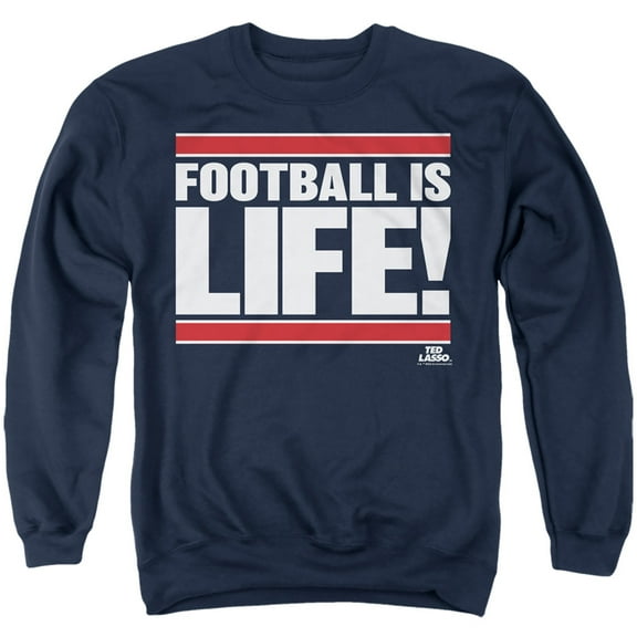 Ted Lasso Football Is Life Unisex Adult Crewneck Sweatshirt (Medium) Navy
