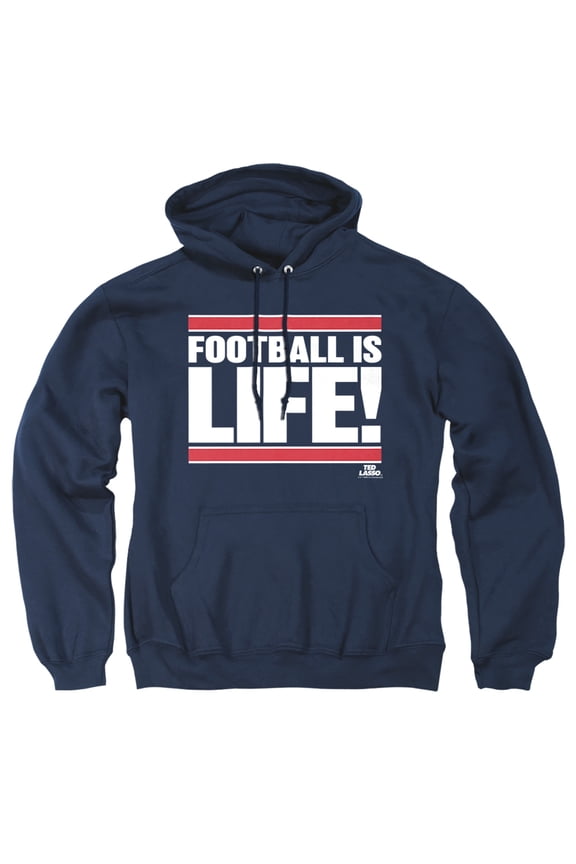 Ted Lasso Football Is Life Unisex Adult Pull-Over Hoodie (Medium) Navy