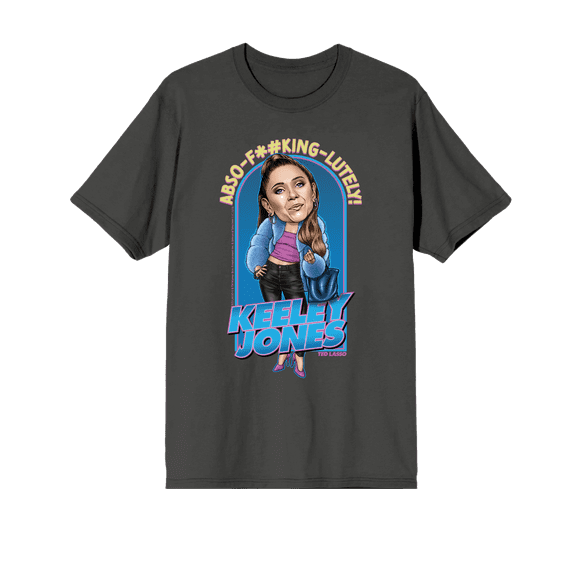 Ted Lasso Keeley Jones Bobble Head Crew Neck Short Sleeve Charcoal Men's T-shirt -XXL