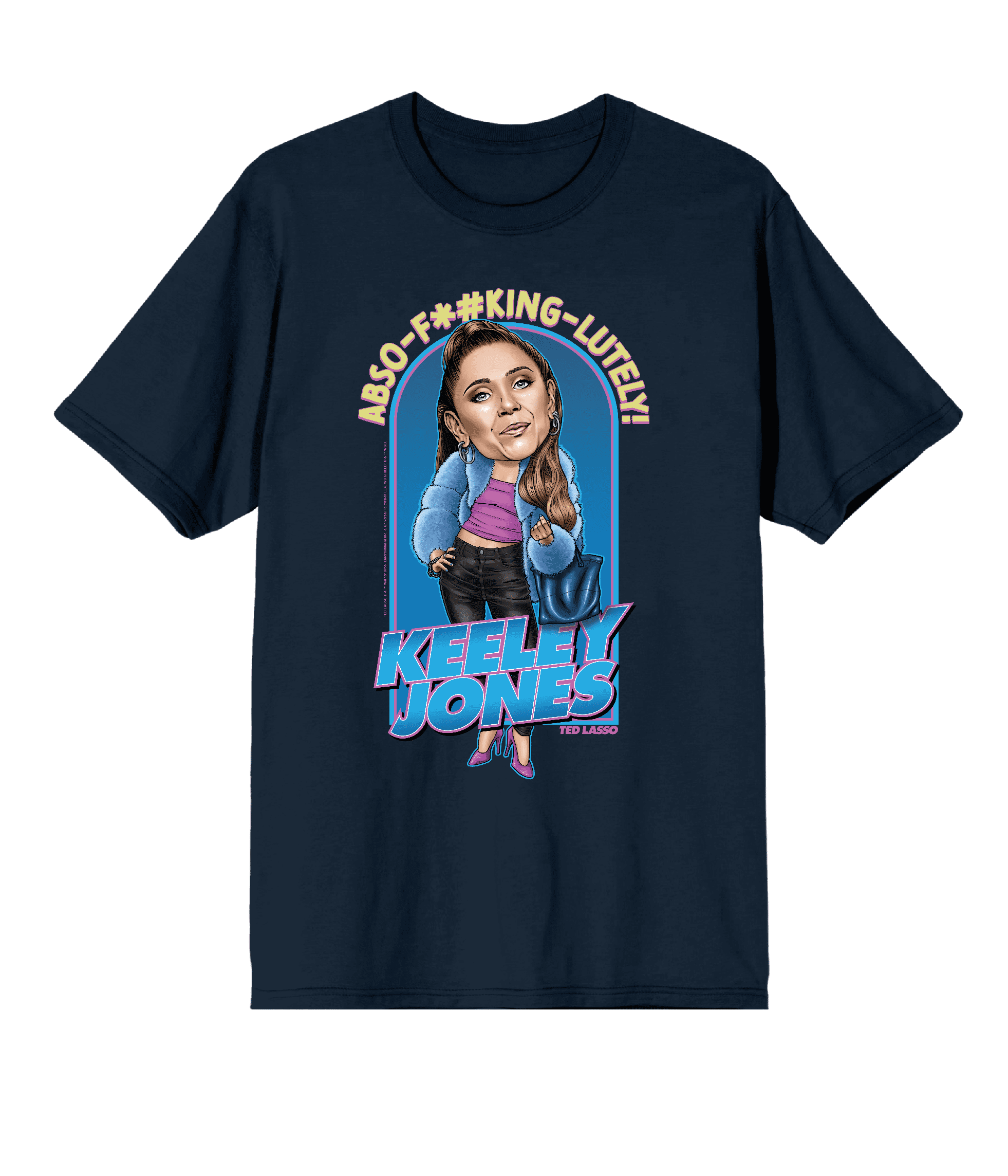 Keely Merch Ted Lasso Keeley Jones Bobble Head Crew Neck Short Sleeve Navy Men's T ...