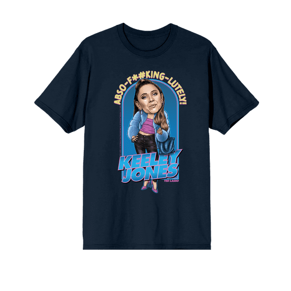 Ted Lasso Keeley Jones Bobble Head Crew Neck Short Sleeve Navy Men's T-shirt -Medium