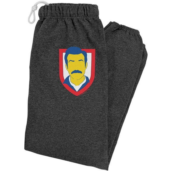 Ted Lasso Mustache Unisex Jogger Sweatpants for Men and Women, Charcoal Heather, Small