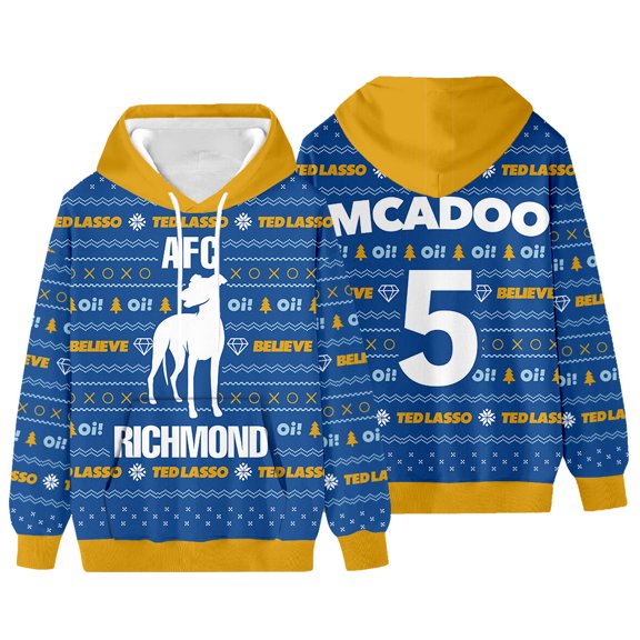 Ted Lasso Richmond Hoodies Merch Cosplay 3D Printing Winter Sweatshirt For Women/Men Long Sleeve Pullover