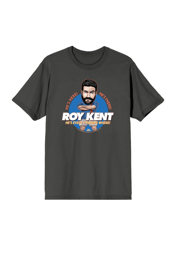 Ted Lasso Roy Kent Bobble Head Crew Neck Short Sleeve Charcoal Men's T-shirt-Small