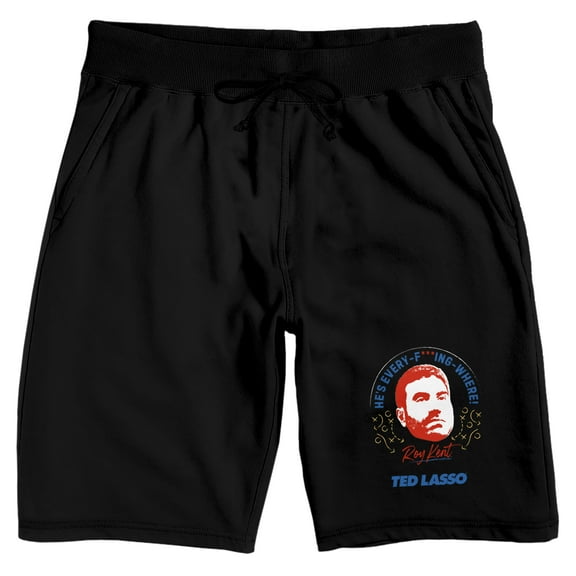 Ted Lasso Roy Kent He's Every F***ing Where Men's Black Pajama Sleep Shorts-Medium