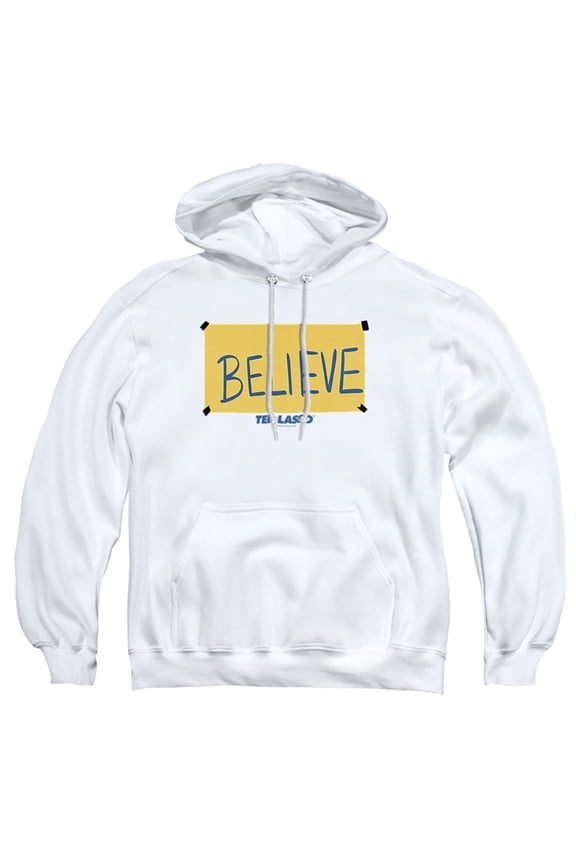 Ted Lasso Ted Lasso Believe Sign Unisex Adult Pull-Over Hoodie (Large) White