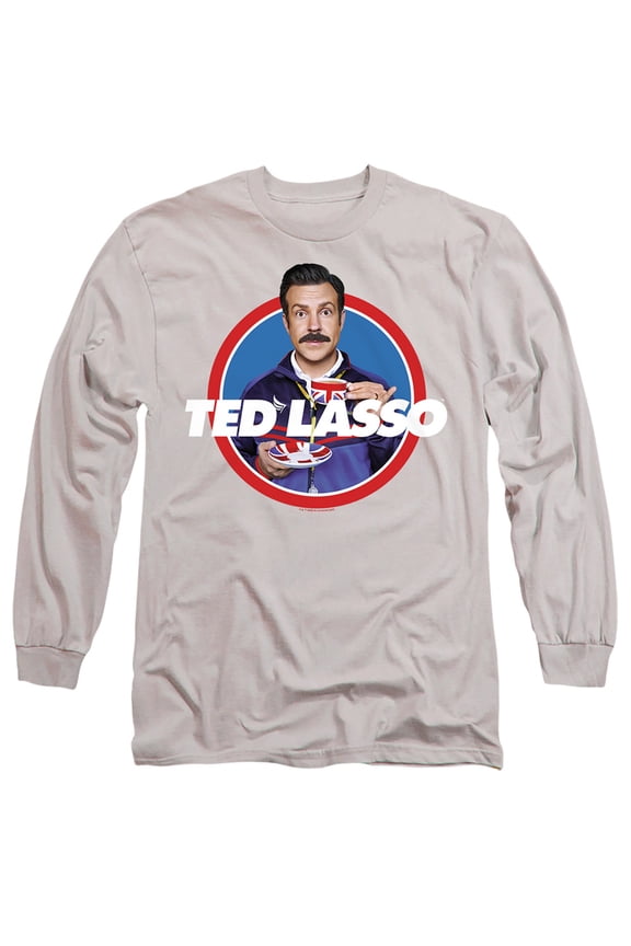 Ted Lasso Ted Lasso Tea Cup Unisex Adult Long-Sleeve T Shirt (Large) Silver