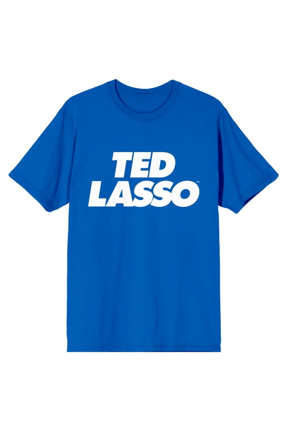 Ted Lasso White Title Men's Royal Blue T-shirt-XXL