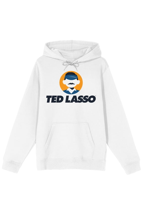 Ted Lasso Womens Pullover Hoodie Character Logo Graphic Drawstring Hood, Kangaroo Pocket Juniors Sweatshirt-Medium