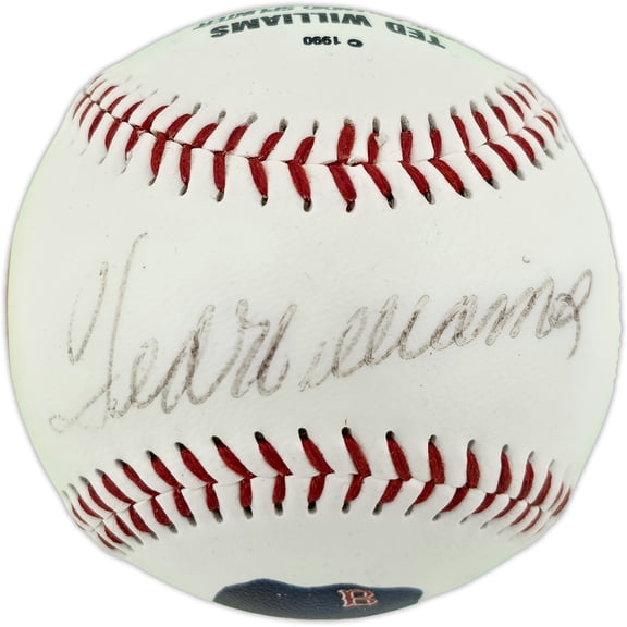 Ted Williams Autographed Official Fotoball Baseball Boston Red Sox Beckett BAS #AE85114