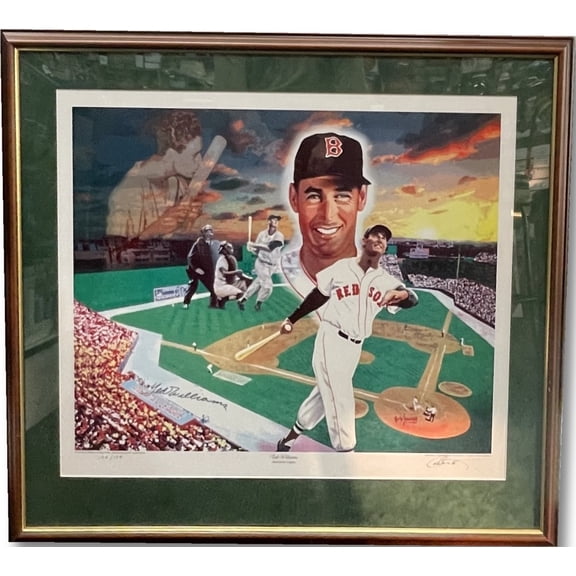 Ted Williams Carlo Beninati Signed Framed 31x 24 Print Litho Red Sox 106/179 JSA