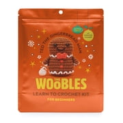 مجموعة Woobles Beginner Crochet Amigurumi Kit Ted the Gingerbread Man، مجموعة تعلم الكروشيه للحرف اليدوية للعطلات للبالغين والأطفال
