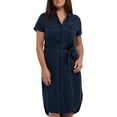 thumbnail image 1 of Teddi Rose 100% Tencel Button Down Dress Navy XXL, 1 of 4