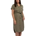 thumbnail image 1 of Teddi Rose 100% Tencel Button Down Dress Olive Green XXL, 1 of 3