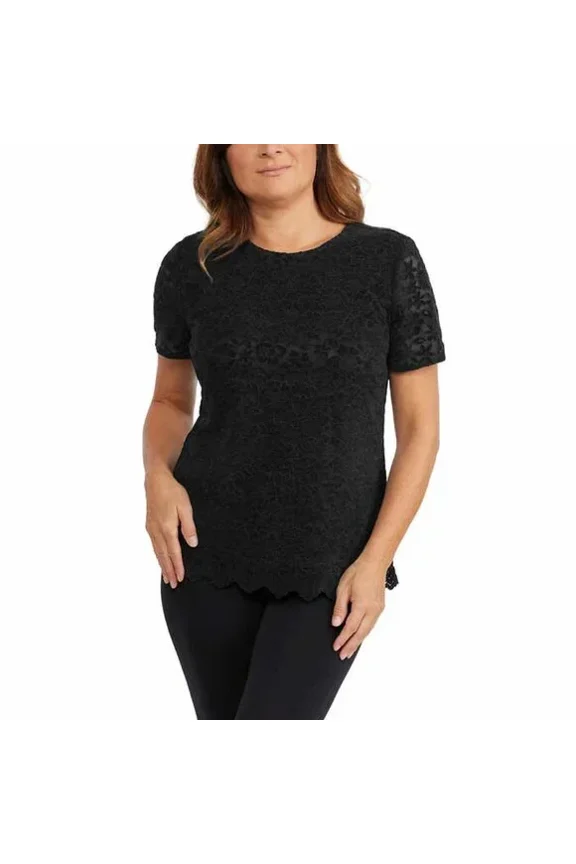 Women's Lace Blouse (Black, Medium)