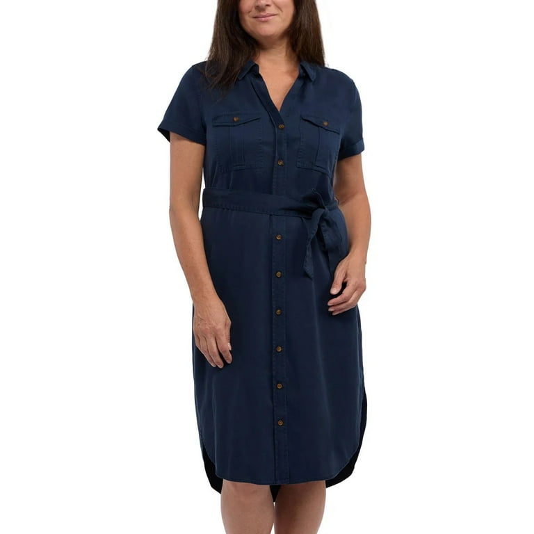Teddi Rose Women's Tencel Shirt Dress | Navy, Medium - Walmart.com Teddi Rose Women's Tencel Shirt Dress | Navy, Medium - Walmart.com