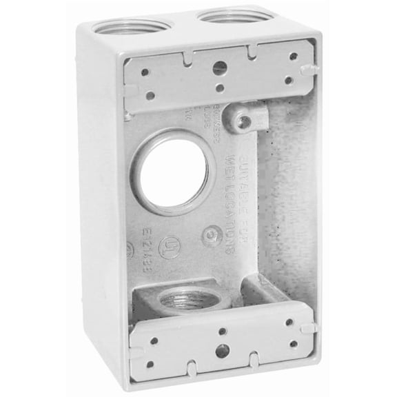 Teddico/Bwf 1754W-1 Outlet Box, 1-Gang, 4-Knockout, 4-3/4 in, Metal, Bronze, Powder-Coated