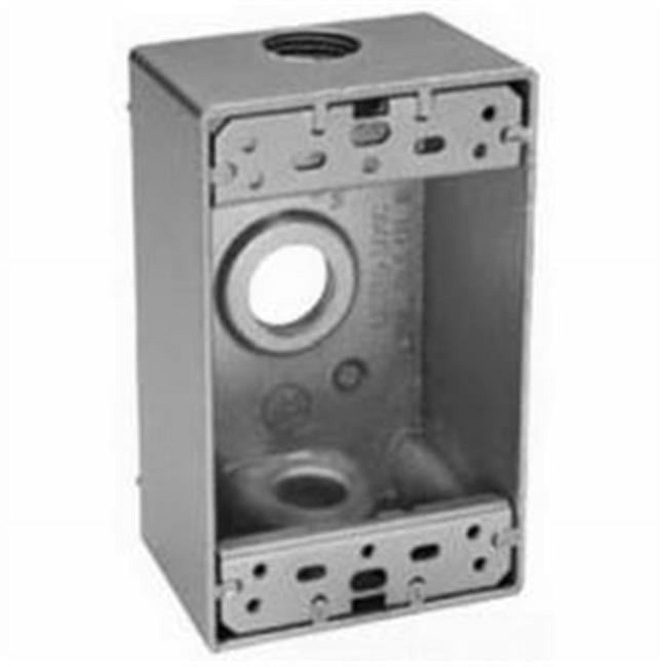 Gray 3/4" Die-Cast 1-Gang Weatherproof Outlet Box