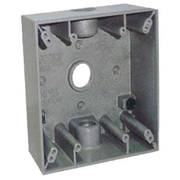 Orbit 2B50 2B50-3 Weatherproof Box, 4-9/16 in W, 2 in D, 4-1/2 in H, 2 -Knockout, Screw Mounting, NEMA 3R, Gray