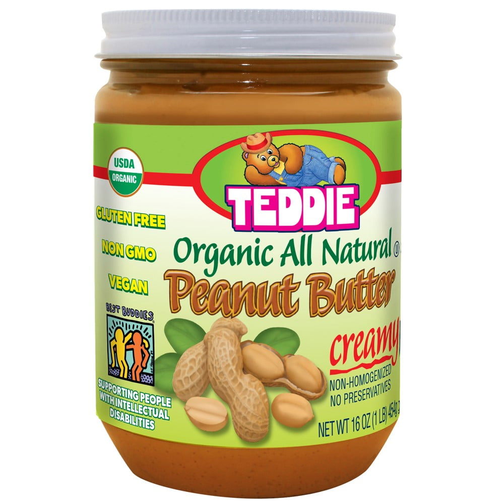 Teddie All Natural Creamy Organic Peanut Butter, 16 oz