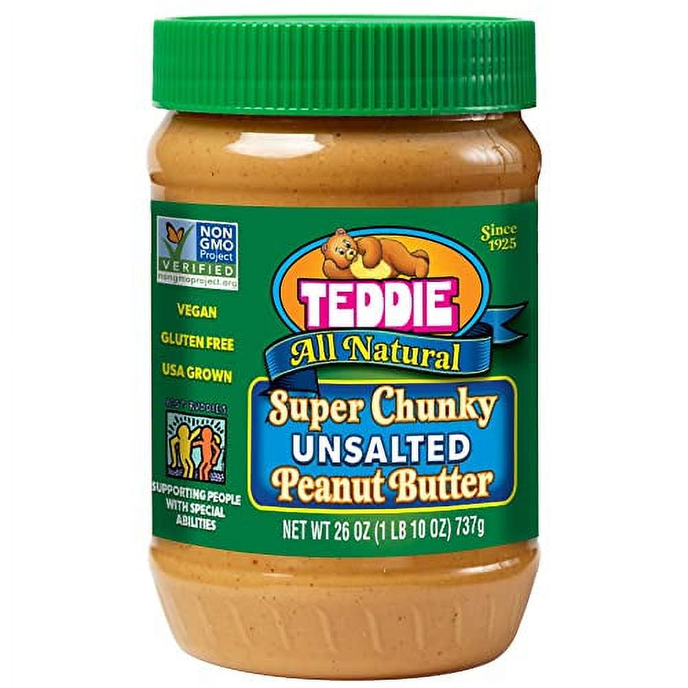 Teddie All Natural Peanut Butter, Unsalted Super Chunky 1pk, Gluten