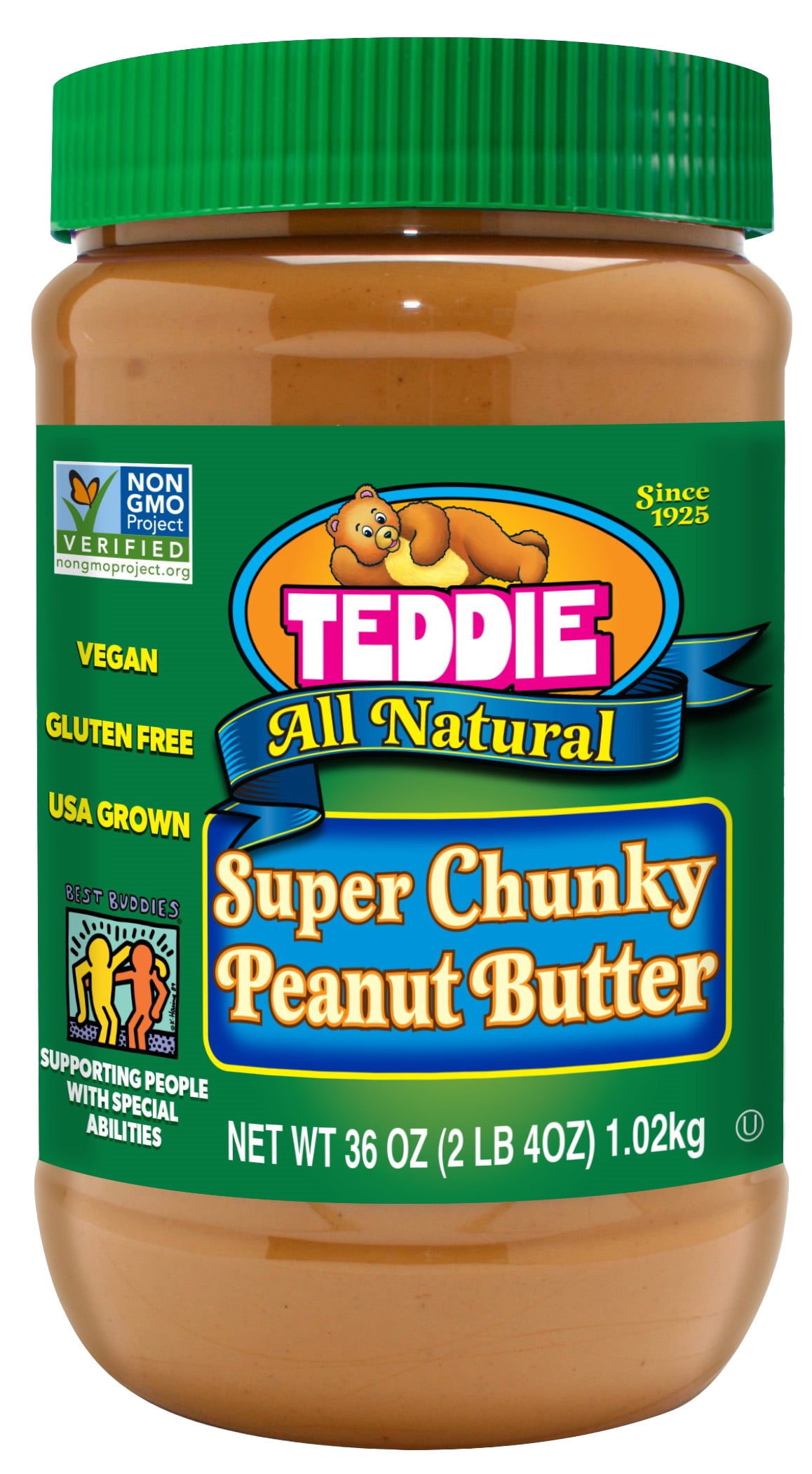 Teddie All Natural Super Chunky Peanut Butter, 36 oz