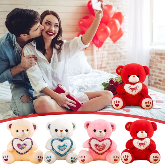 Teddy Bear 23cm Beige Plush Bear Doll Cute Rose Teddy Toy for Children's Birthday or Girlfriend Gift(1Pcs) JASKFLY