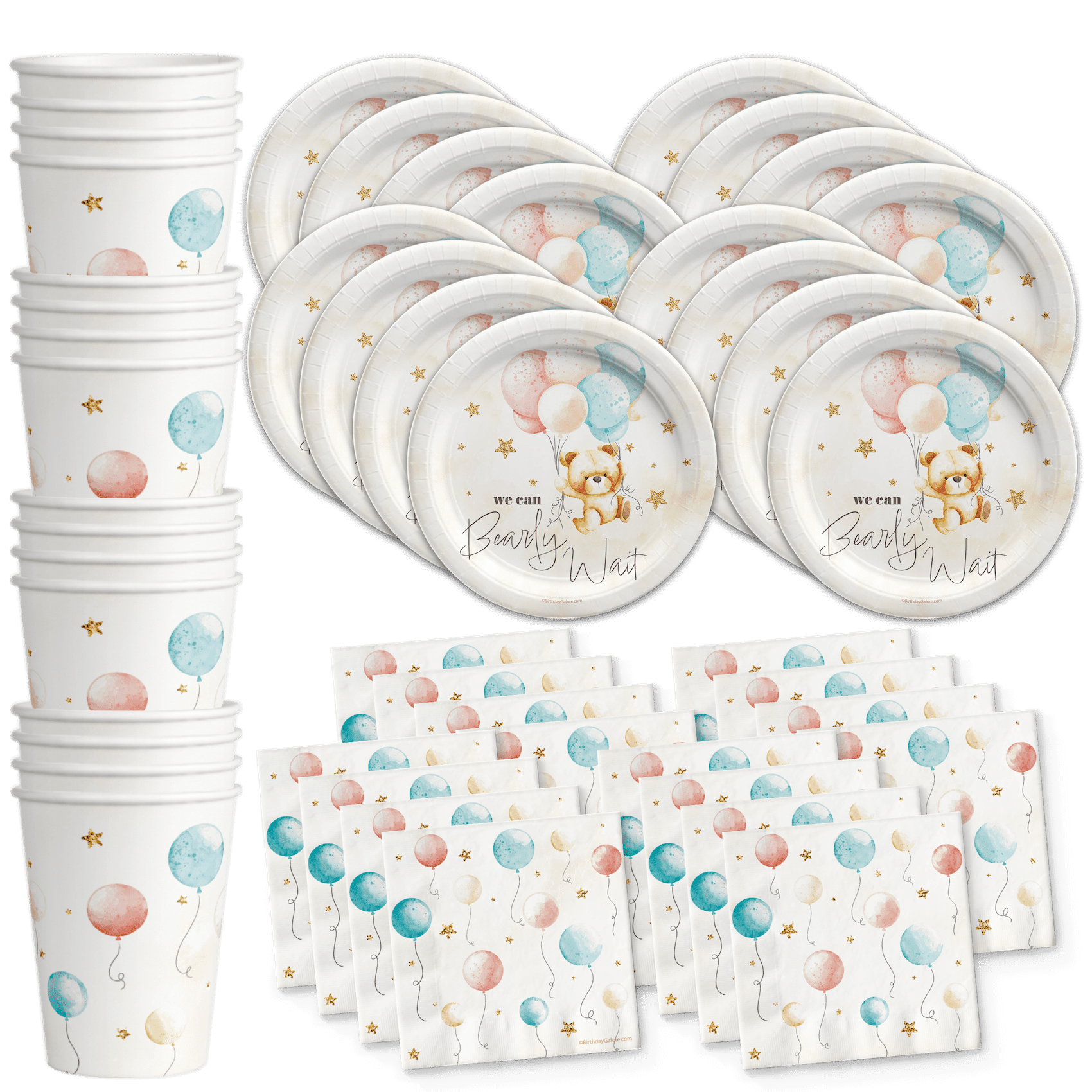 Teddy Bear Baby Shower Party Supplies Tableware Set Includes Plates