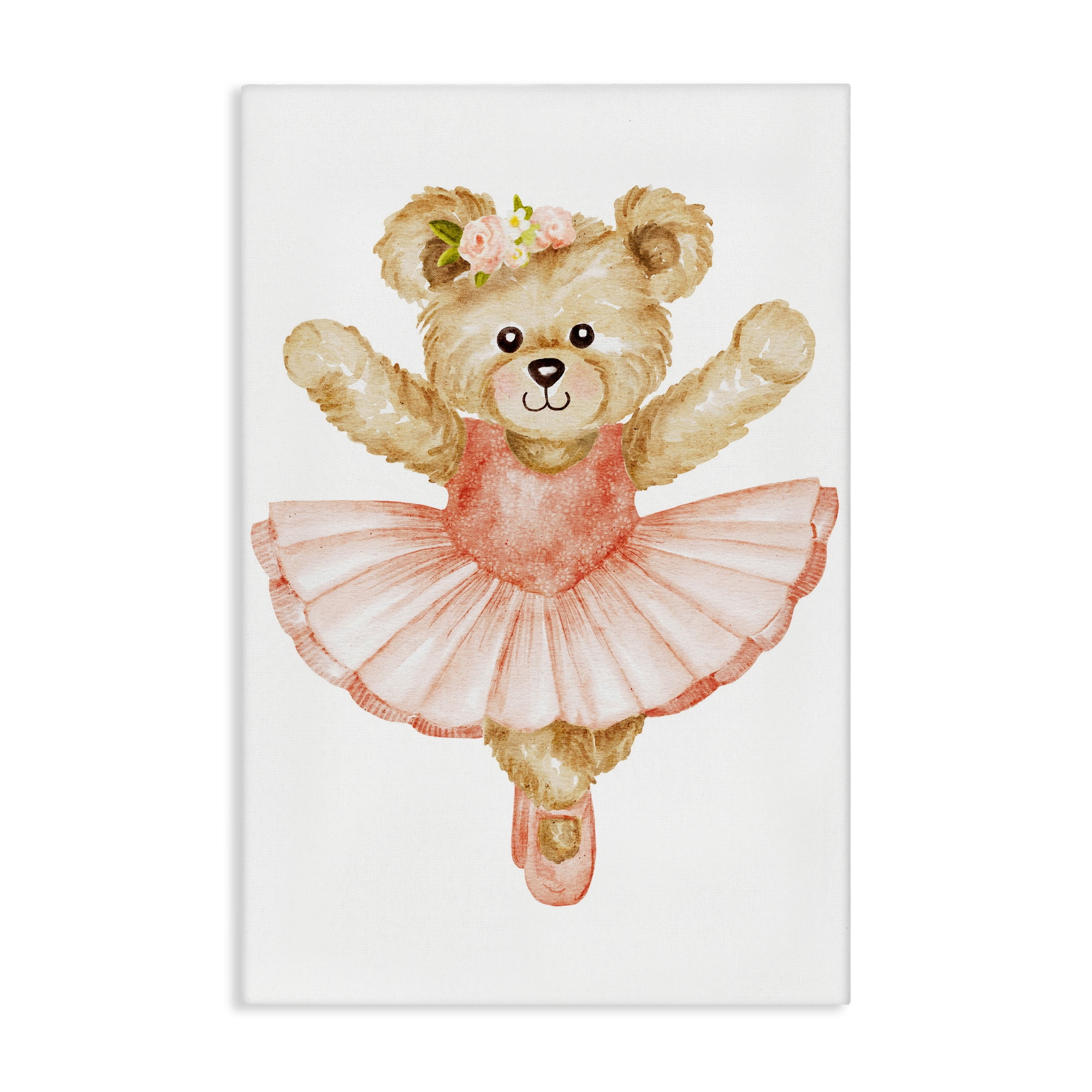 Teddy Bear Ballet Tutu Canvas Wall Art, design by Amy Hall