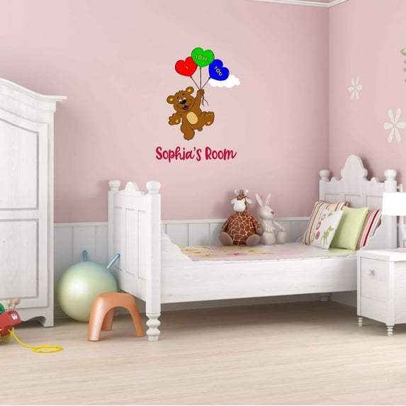 Teddy Bear Balloons , You Can Do Anything Mother Mom Mommy YaYa Nana Girls Love Beautiful Crown Prince Unicorns Royalty Sweet Dreams Decorating Ideas Wall Decal Sticker - Size: 28 In X 40 In