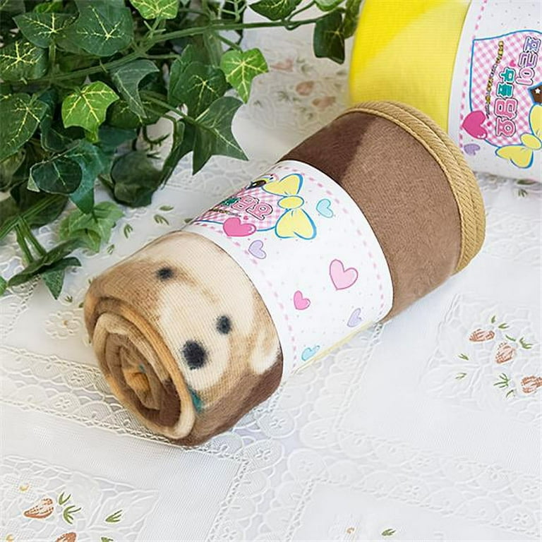 Teddy Bear Brown Korean Coral Fleece Mini Baby Throw Blanket
