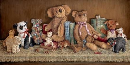 Teddy Bear Collection Canvas Art - Janet Kruskamp (10 x 20)