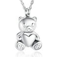 thumbnail image 1 of Teddy Bear Cremation Urn Nekclaces Ashes Jewelry for Men Women Heart Memorial Urn Keepsake Human Pets Ashes Urn Pendant Gift for Women Men, 1 of 7