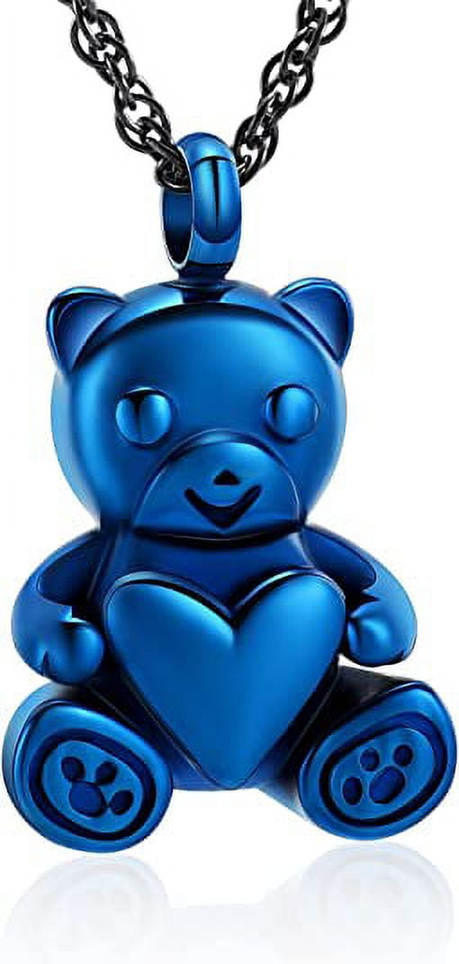 Teddy Bear Cremation Urn Nekclaces Ashes Jewelry for Men Women Heart