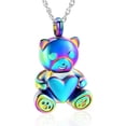 thumbnail image 1 of Teddy Bear Cremation Urn Nekclaces Ashes Jewelry for Men Women Heart Memorial Urn Keepsake Locket Pendant Ash Holder, 1 of 7