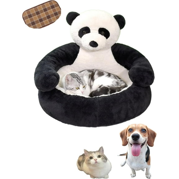Teddy Bear Dog Bed with Arms, 2025 New Upgrade with a Cool Mat, Cute Comfortable & Non-Slip, Teddy Bear Cuddler Dog Bed, Detachable for Cat and Dogs (E1, M(18.1in))
