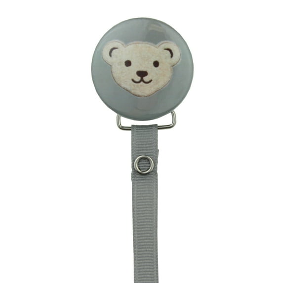 Teddy Bear Face Pacifier Clip