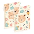 thumbnail image 1 of Teddy Bear Face Ring Binder Notebook Journey Note Diary College Ruled Spiral Notebook Study Loose Leaf Paper A5 60 Pages, 1 of 8