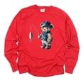 thumbnail image 1 of Teddy Bear Fisherman - Womens Garment Dyed Long Sleeve, 1 of 13