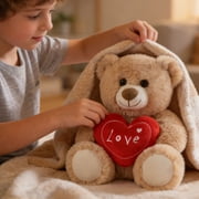 Teddy Bear with Heart,Valentine Plush Toy,Plush Teddy Bear with Red Heart I Love You 12  Cute Small Teddy Bear Soft Stuffed Animal Plush Doll for Valentines Wedding Anniversary GifB