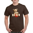 thumbnail image 1 of Teddy Bear Holding Red Ball T-Shirt Men -Image by Shutterstock, Male 3X-Large, 1 of 4