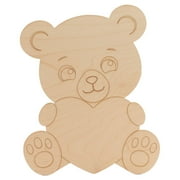 Teddy Bear Holding a Heart Wood Cutouts 20-inch, 1/8 Thick, Pack of 5 Teddy Bear Baby Shower Decorations & Valentine, by Woodpeckers