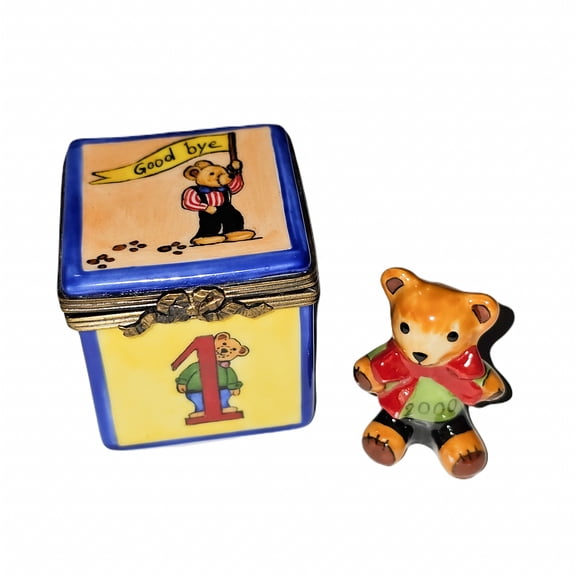 Teddy Bear Keepsake Gift Limoges Box Porcelain Figurine