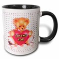 thumbnail image 1 of 3drose, Teddy Bear Loving You, 11oz Two-tone Black Mug, 1 of 6