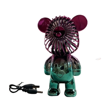 Teddy Bear Mini Fan Heart Button Rechargeable