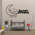 thumbnail image 1 of Teddy Bear Moon Sweet Dreams Good Night Dream Quotes Cute Sleeping Vinyl Design Wall Sticker Art Decal Boys Girls Kids Toddler Room Bedroom Nursery Kinder Decors Stickers Decoration Size (10x10 inch), 1 of 3